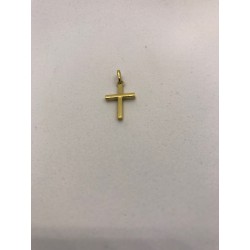 Cruz oro 18 kts lisa, tamaño pequeña,  para hombre y mujer