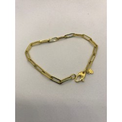 Pulsera de oro 18 kts en oro amarillo, con forma de anillas alargadas