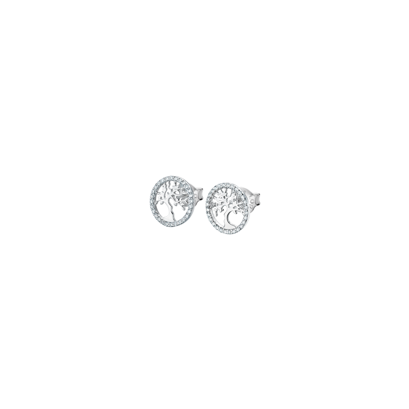 Pendientes de LOTUS SILVER, de plata de ley de 925 m/m, con forma del arbol de la vida, con circonitas