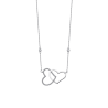 Collar de LOTUS SILVER, de plata de ley de 925 m/m, con 2 colgantes con forma de corazón enlazados