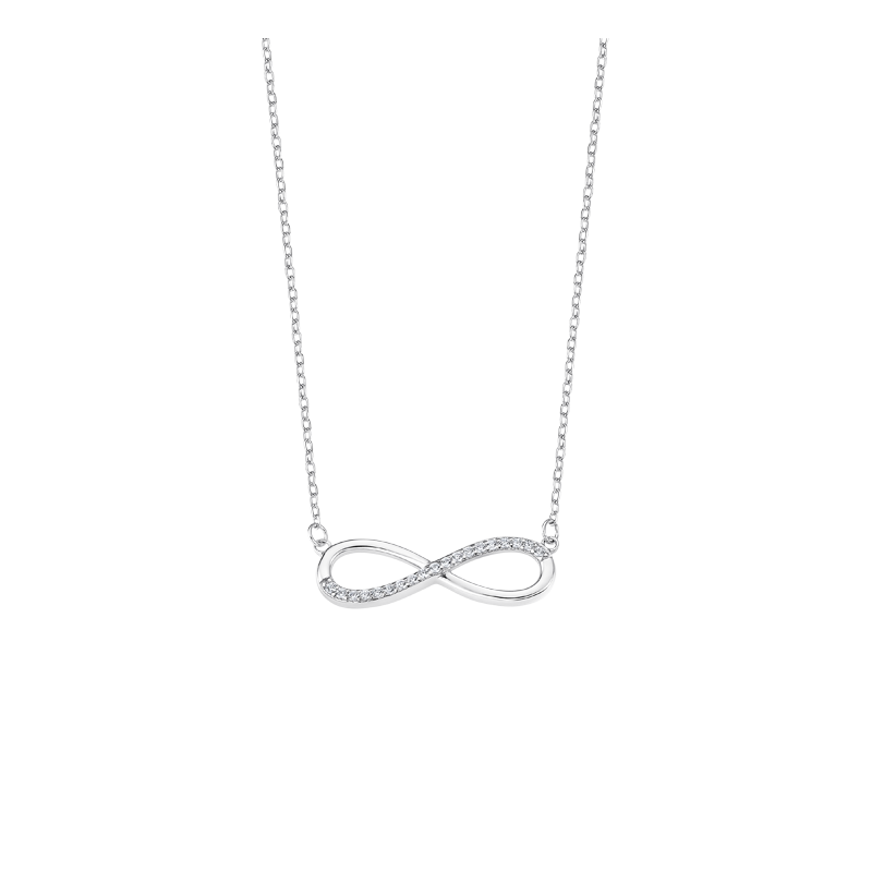 Collar de LOTUS SILVER, de plata de ley de 925 m/m, con forma de infinito, con circonitas.
