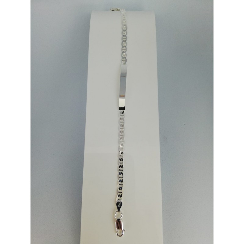 Pulsera de plata de ley de 925 m/m, con placa para grabación incluida en el precio de compra.