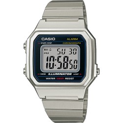 Reloj Casio B650WD-1A, alarma- crono, sumergible, caja y pulsera de acero.