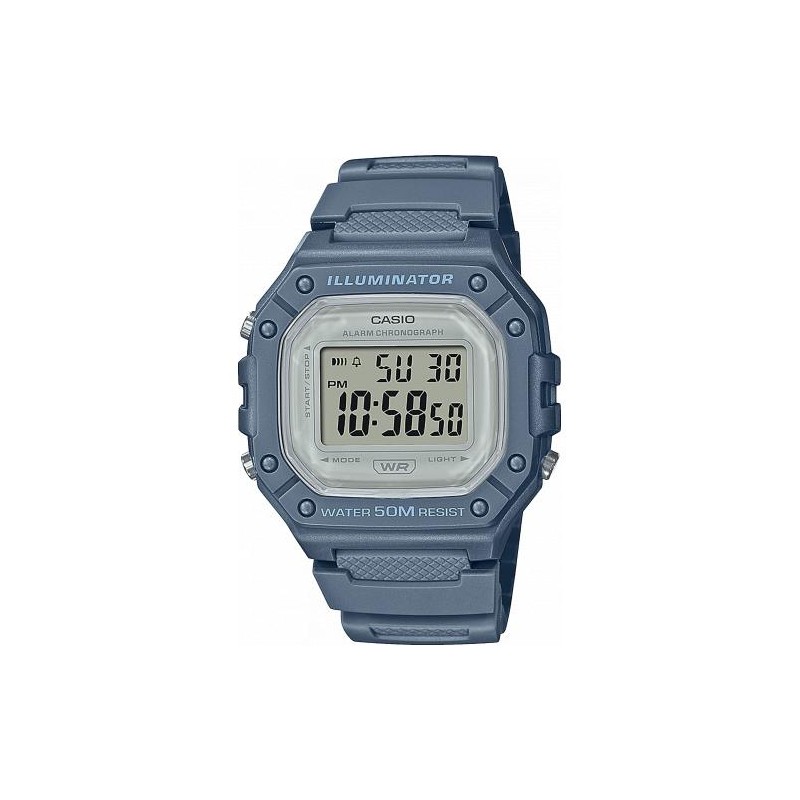 Reloj Casio W-218HC-2A, alarma- crono, sumergible 5 ATM