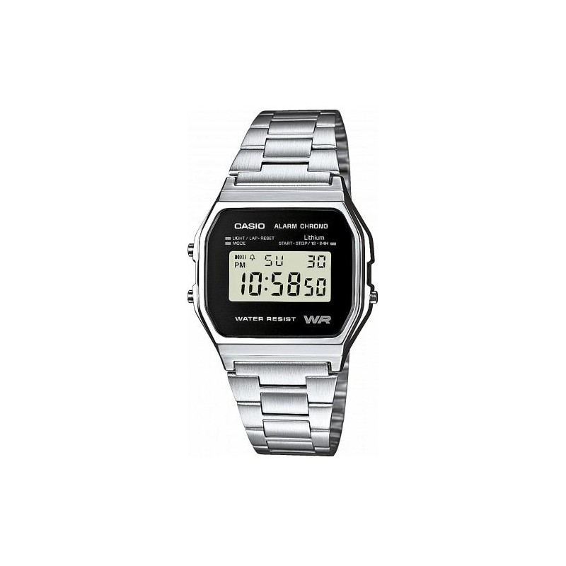 Reloj Casio A-158WEA-1, alarma- crono, resistente al agua