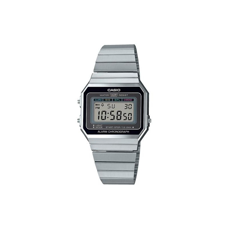 Casio Collection A700WE Reloj Digital para Mujer con Correa de Acero Inoxidable