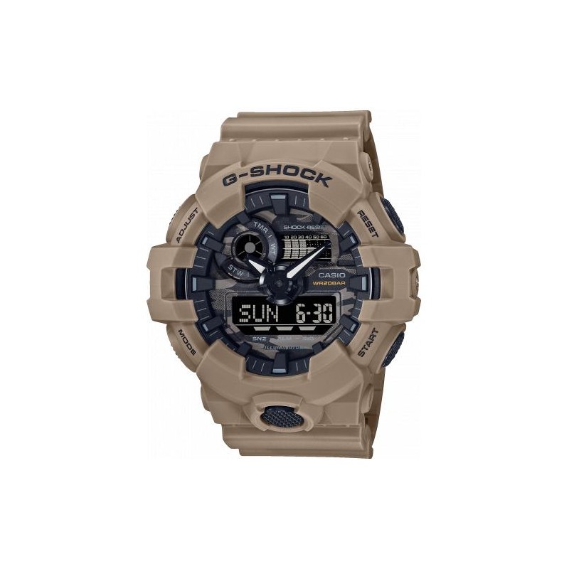 Reloj CASIO G-SHOCK, digital y agujas, 5 alarmas,sumergible 20 ATM