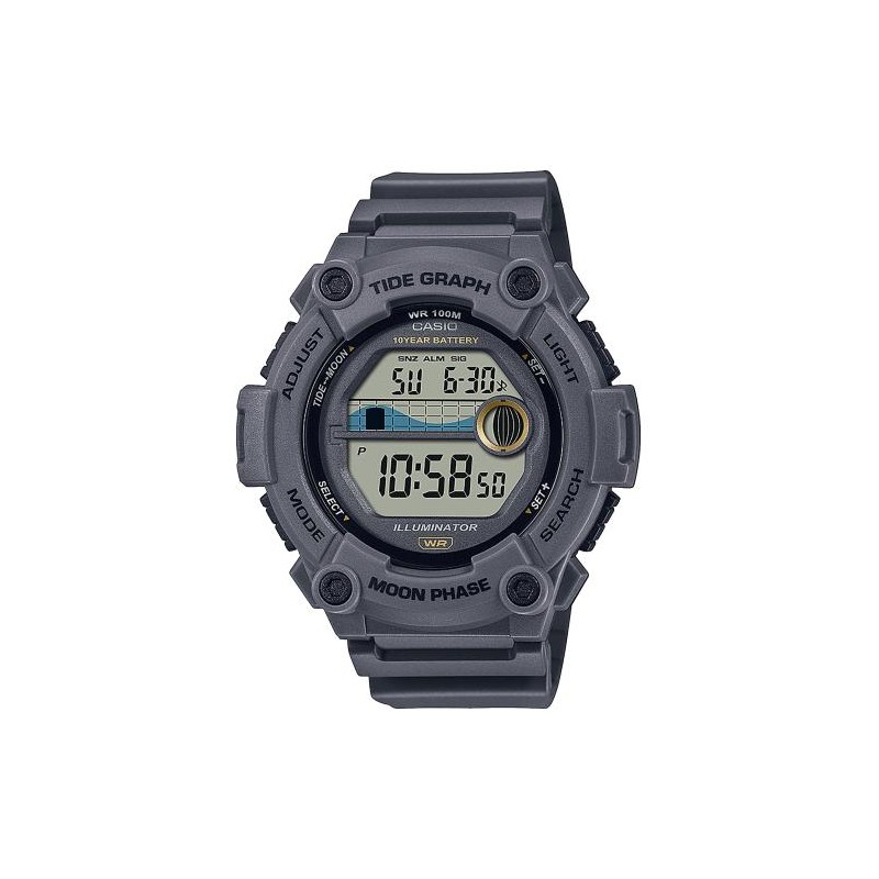 Reloj CASIO, WS-1300H-8AVEF, 3 alarmas, crono, temporizador, indicador de mareas, sumergible 10 ATM