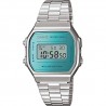 Reloj CASIO A168WEM-2EF retro, caja acero, pulsera de acero