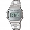 Reloj CASIO A168WEM-7EF retro, caja acero, pulsera de acero