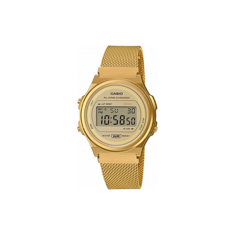 Reloj CASIO A171WEMG-9A,  chapado en oro