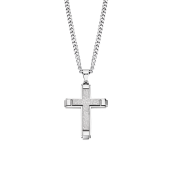 Collar de LOTUS STYLE LS2256-1/1 de acero, con cadena y cruz