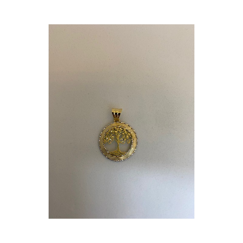 Colgante arbol de la vida, de oro amarillo de 18 KTS