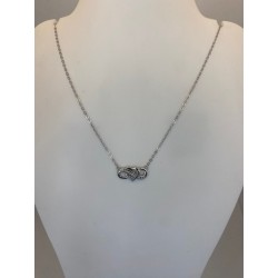 Collar de plata de ley de 925 m/m, con cadena y colgante con forma de infinito y corazón