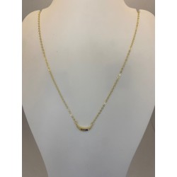 Collar de plata de ley de 925 m/m, chapado en oro, con cadena y colgante con forma de luna