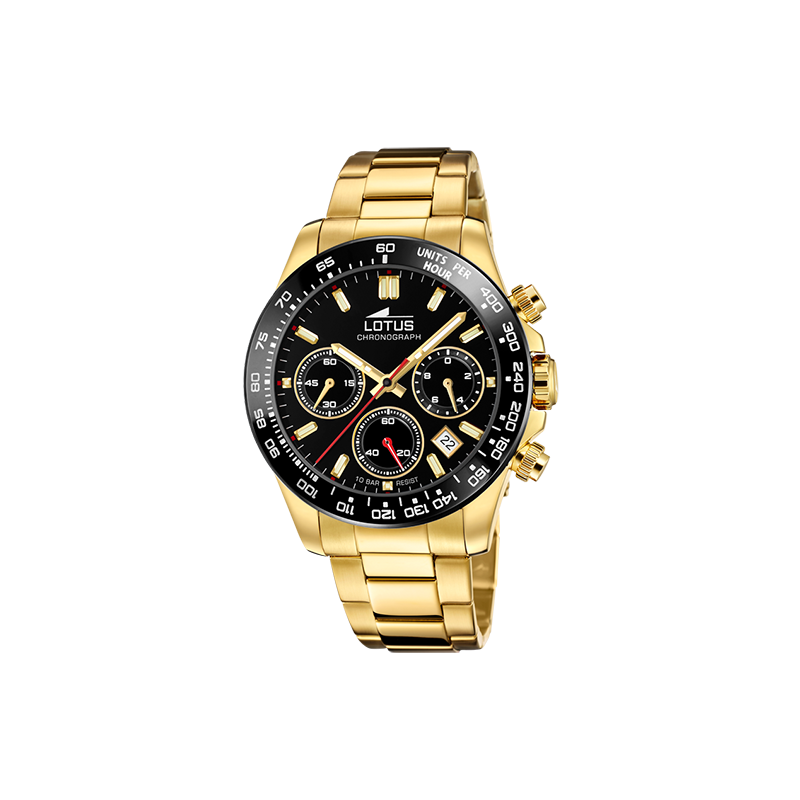 RELOJ LOTUS 18914/6 NEGRO CORREA DE ACERO INOXIDABLE 316L, HOMBRE