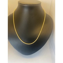 Collar de oro amarillo de 18 ts, de 60 cms de largo, tipo cordón.