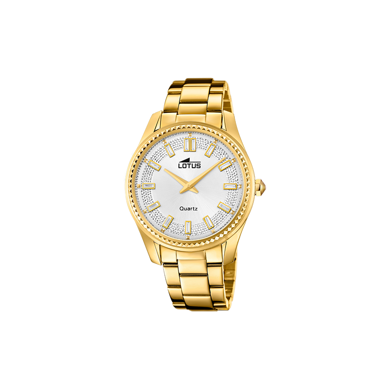 Reloj LOTUS 18902, de señora, chapado en oro, sumergible 5 ATM,