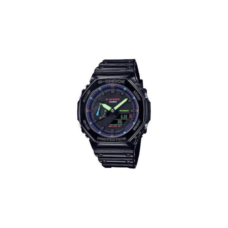 Reloj CASIO G-SHOCK, GA-2100RGB-1A, digital y analogico