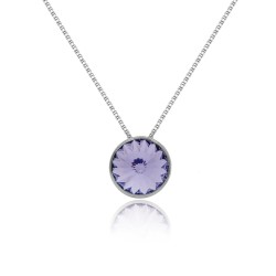 Collar corto círculo violeta elaborado en plata de Victoria Cruz