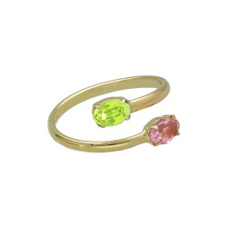 Anillo oval color rosa...