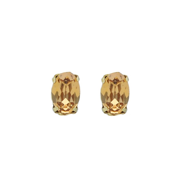 Pendientes pegados oval color champán bañados en oro de Victoria Cruz