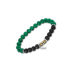 Pulsera LOTUS STYLE LS2190-2/1, con piedras  verde y negro extensible