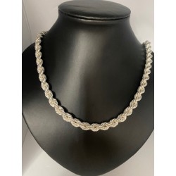 Collar de plata de 925 m/m modelo cordón salomónico, de 60 cms