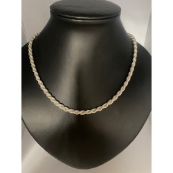 Collar de plata de 925 m/m modelo cordón salomónico, de 60 cms, macizo