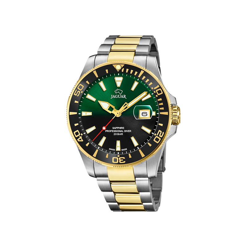 RELOJ JAGUAR EXECUTIVE J863/4 VERDE CORREA DE ACERO INOXIDABLE 316L, HOMBRE