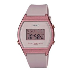 Reloj CASIO LW-204-4A de señora, caja dorada, correa de silicona blanca,