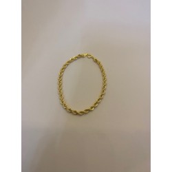 Pulsera de oro 18 kts, modelo collar de cordón salomónico