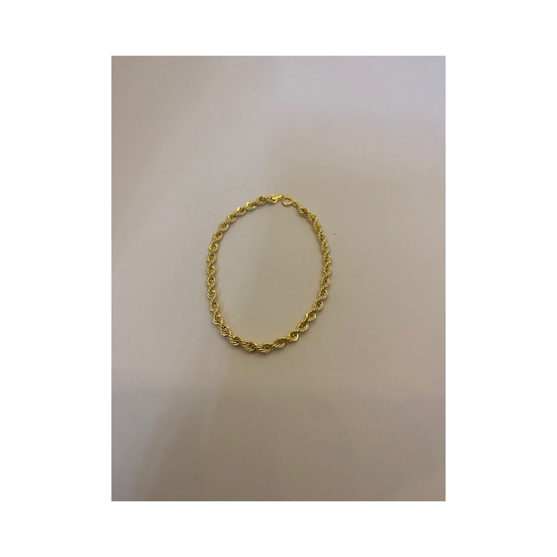 Pulsera de oro 18 kts, modelo collar de cordón salomónico
