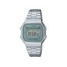 Reloj CASIO A-168WA-3A, unisex. caja y pulsera de acero