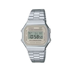 Reloj CASIO A-168WA-8A, unisex. caja y pulsera de acero, resistente al agua.