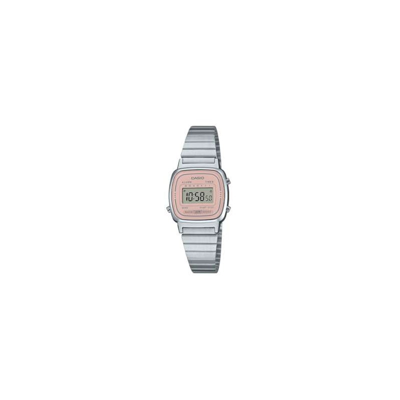 Reloj CASIO LA-670WEA-4, de señora,  de acero, alarma, crono,