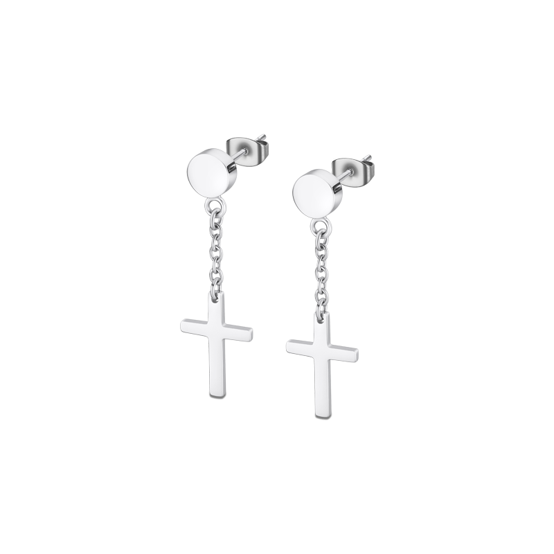 PENDIENTES CRUZ LOTUS STYLE LS2175-4/1 ACERO INOXIDABLE 316L, HOMBRE