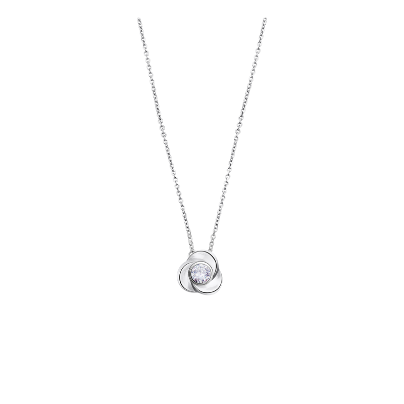 COLLAR FLOR LOTUS SILVER PURE ESSENTIAL LP3059-1/1 PLATA,