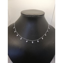 Collar de plata de ley de 925 m/m, con criconitas colgantes