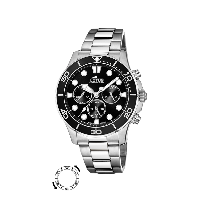RELOJ DE HOMBRE LOTUS EXCELLENT CON ESFERA NEGRA 18756/3