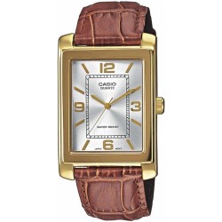 Reloj CASIO LTP-1234PGL-7A de señora, caja chapada en oro, correa de piel