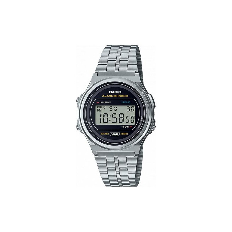 Reloj CASIO A171WE-1AEF, coleción retro vintage, alarma diaria, crono, luz led