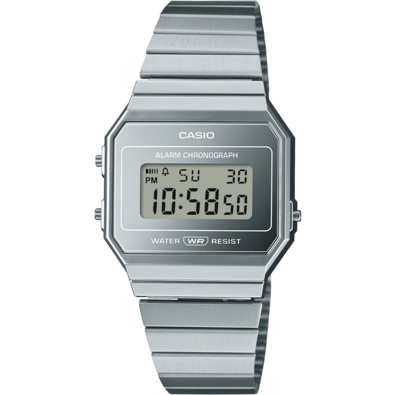 Reloj CASIO A700WEV-7AEF, caja y pulsera de acero, alarma