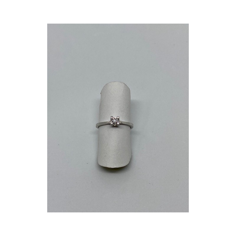 ANILLO SOLITARIO ORO BLANCO 18 KTS CON DIAMANTE