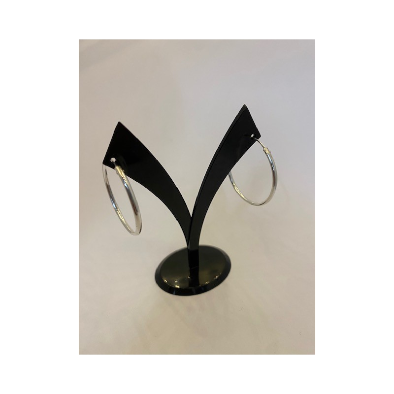 Pendientes de plata de ley de 925 m/m, tipo aro-criolla