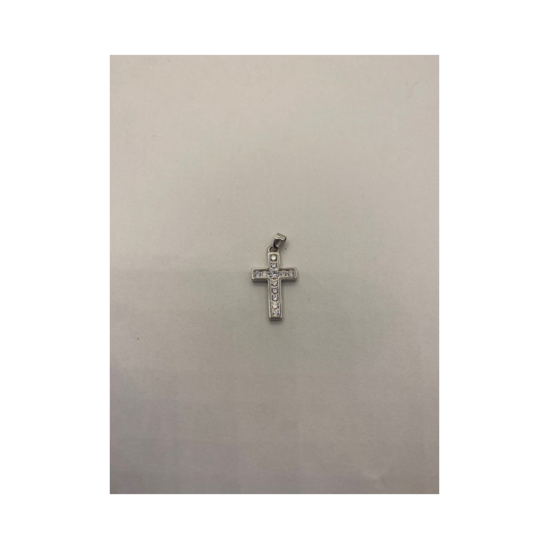 Cruz de plata de ley de 925 m/m , con circonitas.