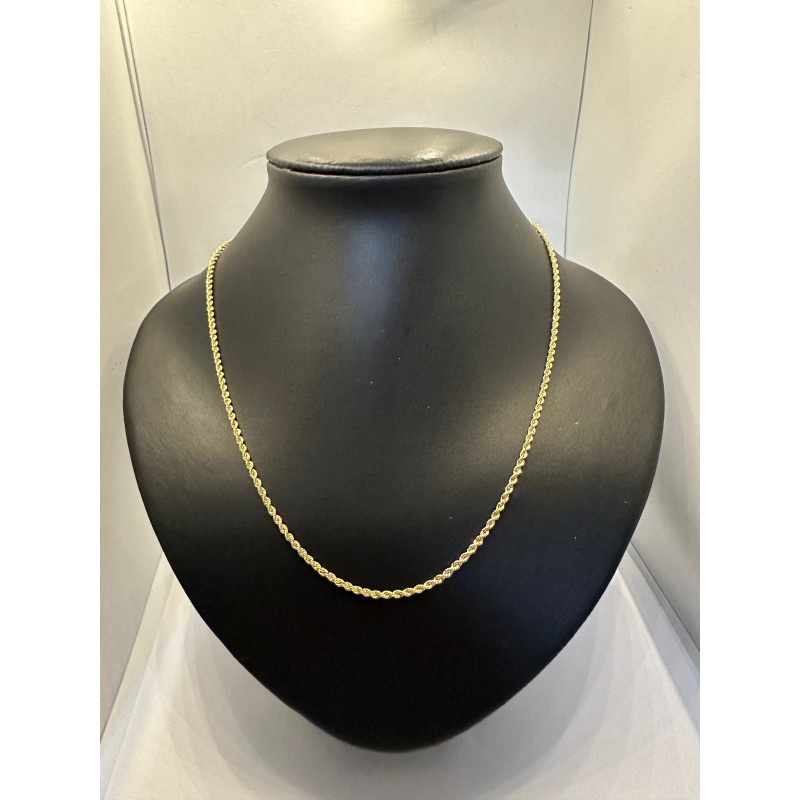 Collar cordón salomónico de oro amarillo de 18 kts,