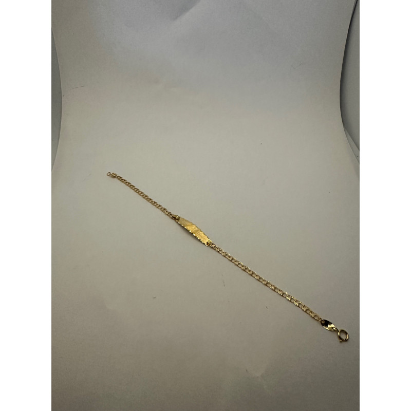Pulsera de ORO amarillo de 18 KTS, con cadena y una placa