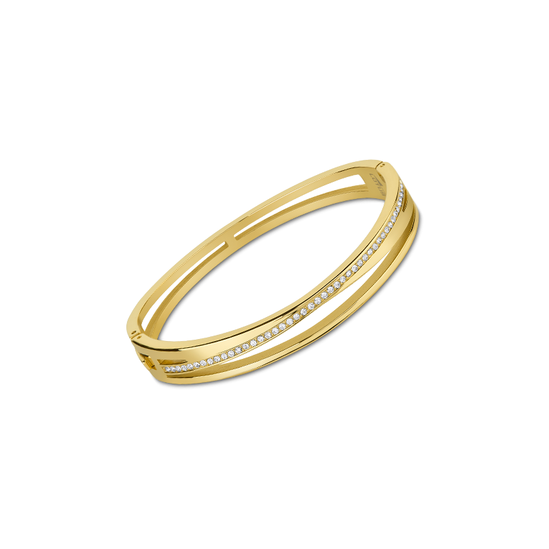 Pulsera de LOTUS STYLE LS2113-2/2 de acero dorado y circonitas.