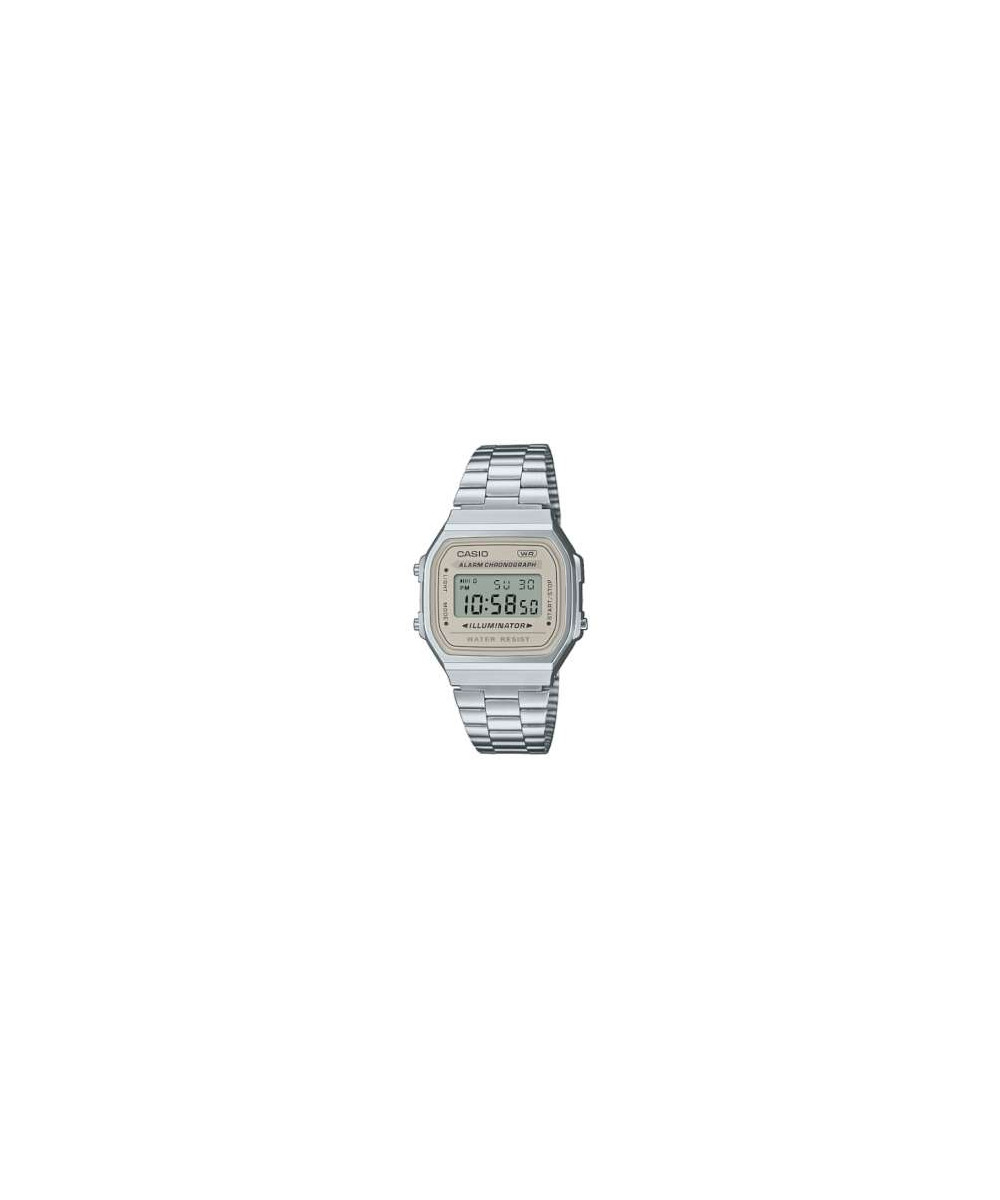 Reloj CASIO RETRO A168WA-8A, resistente al agua, alarma